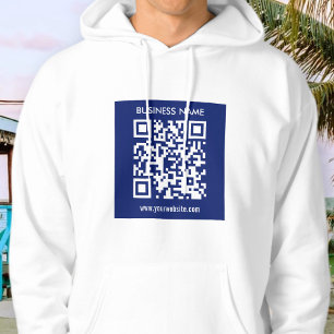 Bewerkbare (direct gegenereerde) QR-code marineb Hoodie
