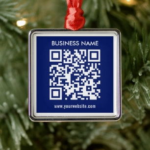 Bewerkbare (direct gegenereerde) QR-code   marineb Metalen Ornament