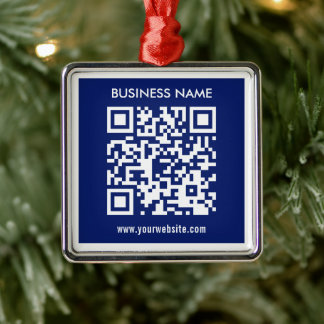 Bewerkbare (direct gegenereerde) QR-code | marineb Metalen Ornament