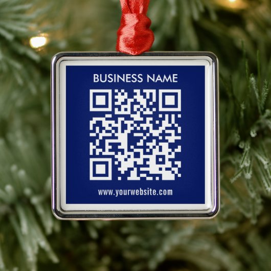 Bewerkbare (direct gegenereerde) QR-code | marineb Metalen Ornament (Boom)