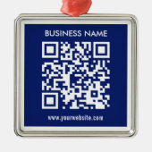 Bewerkbare (direct gegenereerde) QR-code | marineb Metalen Ornament (Voorkant)