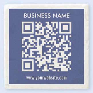 Bewerkbare (direct gegenereerde) QR-code | marineb Stenen Onderzetter