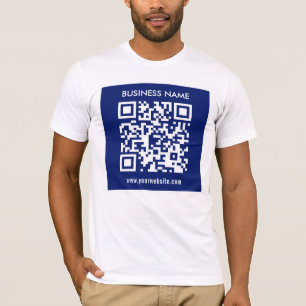 Bewerkbare (direct gegenereerde) QR-code   marineb T-shirt