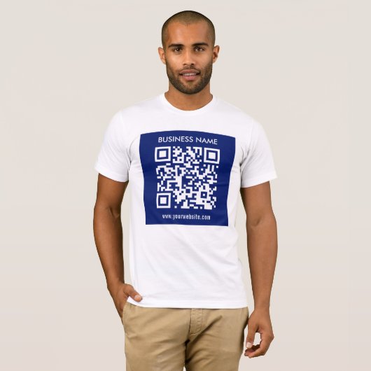 Bewerkbare (direct gegenereerde) QR-code | marineb T-shirt (Voorkant volledig)