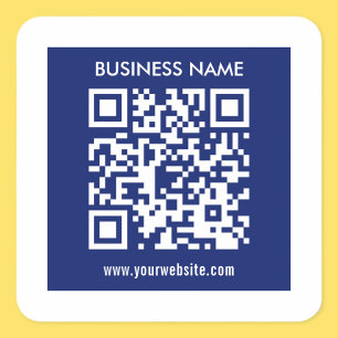 Bewerkbare (direct gegenereerde) QR-code   marineb Vierkante Sticker