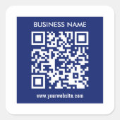 Bewerkbare (direct gegenereerde) QR-code | marineb Vierkante Sticker (Voorkant)
