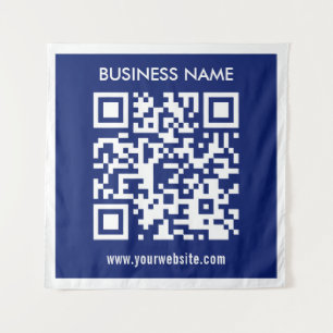 Bewerkbare (direct gegenereerde) QR-code   marineb Wandkleed
