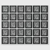 Bewerkbare (direct gegenereerde) QR-code | Zwart Cadeaupapier (Vlak)