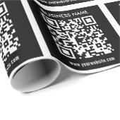 Bewerkbare (direct gegenereerde) QR-code | Zwart Cadeaupapier (Rol Hoek)