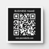 Bewerkbare (direct gegenereerde) QR-code | Zwart Fotoplaat (Voorkant)