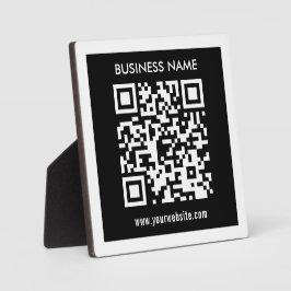 Bewerkbare (direct gegenereerde) QR-code | Zwart Fotoplaat