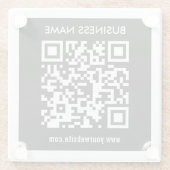 Bewerkbare (direct gegenereerde) QR-code | Zwart Glazen Onderzetter (Achterkant)