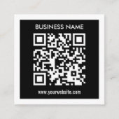 Bewerkbare (direct gegenereerde) QR-code | Zwart Informatiekaartje (Voorkant)