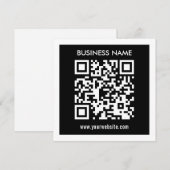 Bewerkbare (direct gegenereerde) QR-code | Zwart Kaart (Voorkant / Achterkant)