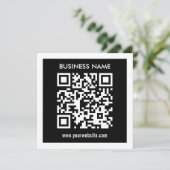 Bewerkbare (direct gegenereerde) QR-code | Zwart Kaart (Staand voorkant)