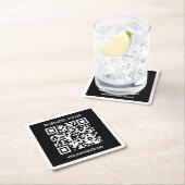 Bewerkbare (direct gegenereerde) QR-code | Zwart Kartonnen Onderzetters (Insitu)