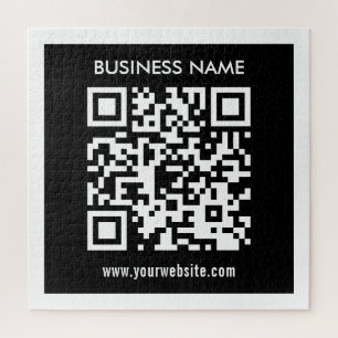 Bewerkbare (direct gegenereerde) QR-code Zwart Legpuzzel