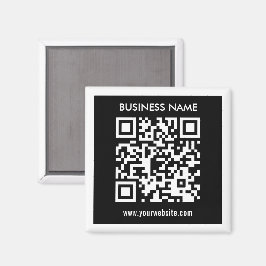 Bewerkbare (direct gegenereerde) QR-code | Zwart Magneet