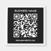 Bewerkbare (direct gegenereerde) QR-code | Zwart Magneet (Voorkant)