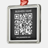 Bewerkbare (direct gegenereerde) QR-code | Zwart Metalen Ornament (Links)