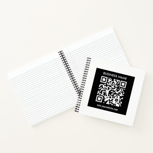 Bewerkbare (direct gegenereerde) QR-code | Zwart Notitieboek (Binnen)