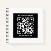 Bewerkbare (direct gegenereerde) QR-code | Zwart Notitieboek (Voorkant)