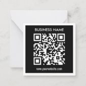Bewerkbare (direct gegenereerde) QR-code | Zwart Notitiekaartje (Voorkant)