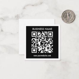 Bewerkbare (direct gegenereerde) QR-code | Zwart Notitiekaartje