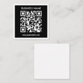Bewerkbare (direct gegenereerde) QR-code | Zwart Notitiekaartje (Voorkant / Achterkant)
