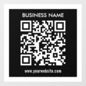 Bewerkbare (direct gegenereerde) QR-code | Zwart Raamsticker (Vel)