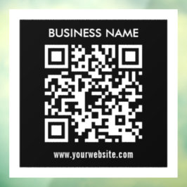 Bewerkbare (direct gegenereerde) QR-code | Zwart Raamsticker