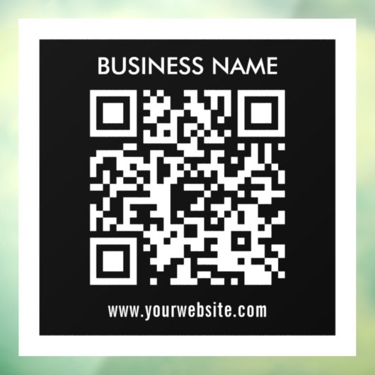 Bewerkbare (direct gegenereerde) QR-code | Zwart Raamsticker (Vel 3)