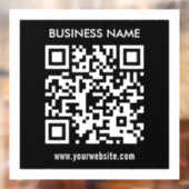 Bewerkbare (direct gegenereerde) QR-code | Zwart Raamsticker (Vel 2)