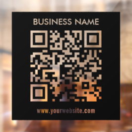 Bewerkbare (direct gegenereerde) QR-code | Zwart Raamsticker
