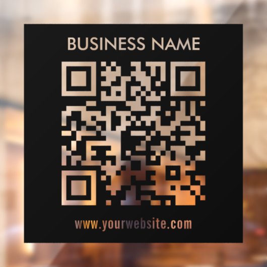 Bewerkbare (direct gegenereerde) QR-code | Zwart Raamsticker (Vel 2)