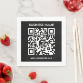 Bewerkbare (direct gegenereerde) QR-code | Zwart Servet (Insitu)