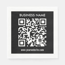 Bewerkbare (direct gegenereerde) QR-code | Zwart Servet
