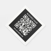 Bewerkbare (direct gegenereerde) QR-code | Zwart Servet (Hoek)