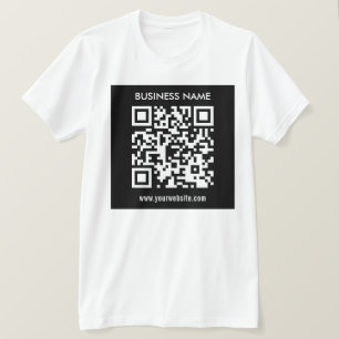 Bewerkbare (direct gegenereerde) QR-code Zwart T-shirt