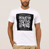 Bewerkbare (direct gegenereerde) QR-code | Zwart T-shirt (Voorkant)