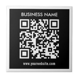 Bewerkbare (direct gegenereerde) QR-code | Zwart Tegeltje