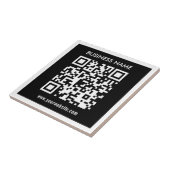 Bewerkbare (direct gegenereerde) QR-code | Zwart Tegeltje (Zijkant)