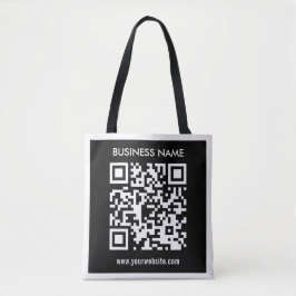 Bewerkbare (direct gegenereerde) QR-code | Zwart Tote Bag