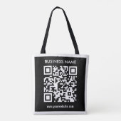 Bewerkbare (direct gegenereerde) QR-code | Zwart Tote Bag (Achterkant)