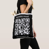 Bewerkbare (direct gegenereerde) QR-code | Zwart Tote Bag (Dichtbij)