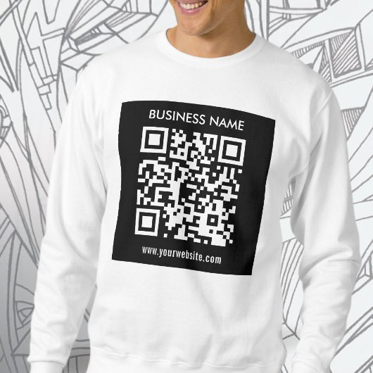 Bewerkbare (direct gegenereerde) QR-code | Zwart Trui