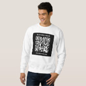 Bewerkbare (direct gegenereerde) QR-code | Zwart Trui (Voorkant volledig)