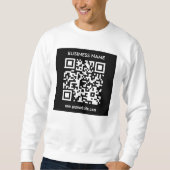 Bewerkbare (direct gegenereerde) QR-code | Zwart Trui (Voorkant)