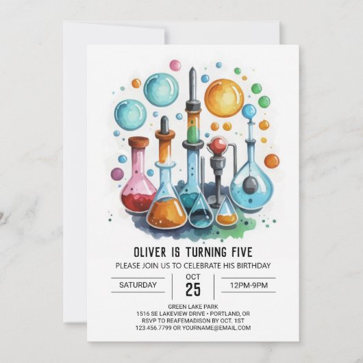 Bewerkbare Discovery Lab Scientist Verjaardag Kaart (Voorkant)