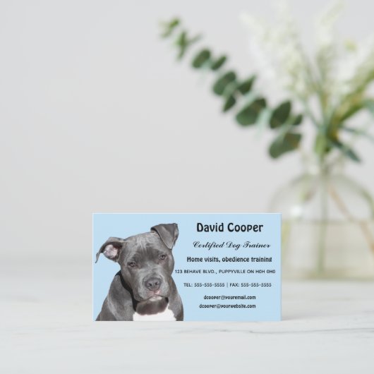 Bewerkbare Dog Trainer Visitekaartje (Staand voorkant)